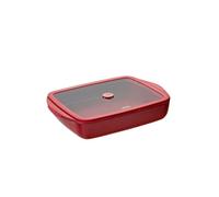 Pebbly - Teglia rettangolare in vetro con coperchio in vetro - 1,6 litri - Versatile e resistente, adatta a forno, lavastoviglie, frigorifero e congelatore