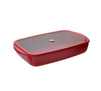 Pebbly - Teglia rettangolare in vetro con coperchio in vetro - 3,6 litri - Versatile e resistente, adatta a forno, lavastoviglie, frigorifero e congelatore