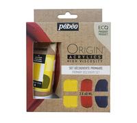 PEBEO 3x60 ml Pébéo-Origin Acrylics-Primary Discovery Set, Jaune, Rouge, Cyan