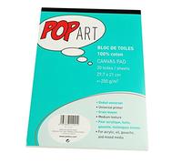 Pebeo 41810 - Blocco per tela in cotone, motivo: Pebroc Pop Art A4, 210 x 297 mm, carta assortiti