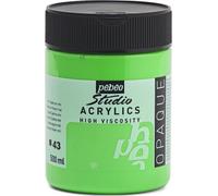 Pébéo 179043 Fine Studio Acrilici, Imitazione del Verde di cadmio, 500 ml, 500 unità