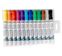 Pébéo 803511 7A - Set di 12 pennarelli opachi, punta rotonda, 4 mm, multicolore, giallo, arancione, rosso, rosa, viola, azzurro, blu, verde chiaro, verde, marrone, grigio chiaro, nero