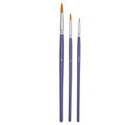 Pebeo 951 130 Brush Set, 3 Pezzi, Oro, Nylon, Numero Tondo 000, 2, 6