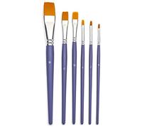 Pébéo 951140 - Set di pennelli a punta piatta in poliammide, confezione da 6, lilla