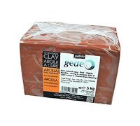 Pébéo - Argilla da cuocere rossa Gédéo, panetto da 5 kg - Creta per ceramica, modellazione del corpo umano, scultura in terracotta - Argilla rossa da cuocere in forno per ceramica - 5 kg - Rossa