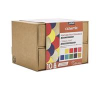 Pebeo Ceramica Pittura Collezione Set 10 X 45ml Terracotta Outliner & Spazzola