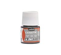 Pebeo - Ceramica - Colore Opaco per Terracotta, Ceramica - Flacone da 45 ml - Grigio Metallico