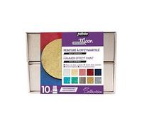 Pebeo Cofanetto Collezione Fantasy Moon-Kit Pittura Effetto Martellato-10 Flaconi da 45 ml Assortiti-2 Cerne Relief 20 ml + Accessori + Guida Creativa, 450 unità