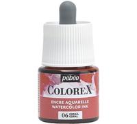 Pébéo - Inchiostro Colorex 45 ML Corallo - Colorex Inchiostro Acquerello Pébéo - Inchiostro corallo Rendering Velouté - Inchiostro da disegno multiuso per tutti i supporti - 45 ML - Corallo