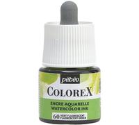 Pébéo - Inchiostro Colorex 45 ML Verde Fluo - Colorex Inchiostro Acquerello Pébéo - Inchiostro fluo Rendering Velouté - Inchiostro da disegno multiuso per tutti i supporti - 45 ML - Verde fluo