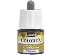 Pébéo - Inchiostro Colorex 45 ML Greengold - Colorex Inchiostro Acquerello Pébéo - Inchiostro verde Rendering Velouté - Inchiostro da disegno multiuso per tutti i supporti - 45 ML - Greengold