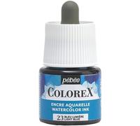 Pébéo - Inchiostro Colorex 45 ML Blu chiaro - Colorex Inchiostro Acquerello Pébéo - Inchiostro blu Rendering Velouté - Inchiostro Disegno Multiutensile Tutti i supporti - 45 ML - Blu chiaro