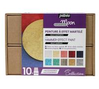 Pebeo Cofanetto Collezione Fantasy Moon-Kit Pittura Effetto Martellato-10 Flaconi da 45 ml Assortiti-2 Cerne Relief 20 ml + Accessori + Guida Creativa, 450 unità