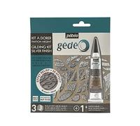 Pebeo GÉDÉO Effect KIT-3D Mixtion & 3 Specchio Argento, 3 fogli