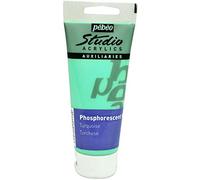 Pébéo - Acrilico da Studio 100 ML Gel fosforescente Blu Turchese - Acrilico Legante Pitture fosforescenti Autoluminescente - Gel fosforescente Pébéo Acrilico - Blu turchese 100ml