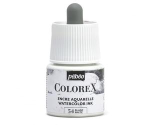 Pébéo - Inchiostro Colorex 45 ML Bianco - Inchiostro Acquerello per Tutti i Supporti - Rendering Velouté
