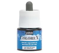 Pébéo - Inchiostro Colorex 45 ML Blu Cinese - Colorex Inchiostro Acquerello Pébéo - Inchiostro blu Rendering Velouté - Inchiostro da disegno multiuso Tutti i supporti - 45 ML - Blu cinese
