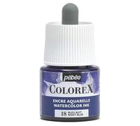 Pébéo - Inchiostro Colorex 45 ML Blu Notte - Acquerello Rendering Velouté - Disegno Multiutensile per Tutti i Supporti