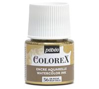 Pébéo - Inchiostro Colorex 45 ML Oro Ricco - Colorex Inchiostro Acquerello Pébéo - Inchiostro dorato Rendering Velouté - Inchiostro da disegno multiuso per tutti i supporti - 45 ML - Oro ricco