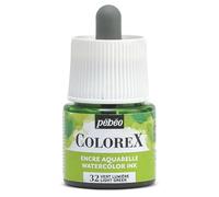 Pébéo - Inchiostro Colorex 45 ML Verde chiaro - Colorex Inchiostro Acquerello Pébéo - Inchiostro verde Rendering Velouté - Inchiostro Disegno Multiutensile Tutti i supporti - 45 ML - Verde chiaro