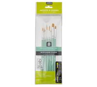 Pebeo Liquido Acrilico Oro Taklon Assortito Precisione Set di Pennelli 8pc