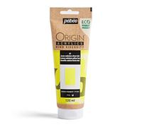 PEBEO - Origin Acrylics 120 ml - Vernice acrilica ecologica - Alta viscosità - Finitura opaca - Legante riciclato al 100% - Materie prime europee al 96% - Giallo cadmio Imitazione limone