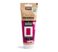 PEBEO - Origin Acrylics 120 ml - Vernice acrilica ecologica - Alta viscosità - Finitura opaca - Legante riciclato al 100% - Materie prime europee al 96% - Quinacridone Magenta