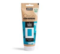 PEBEO - Origin Acrylics 120 ml - Vernice acrilica ecologica - Alta viscosità - Finitura opaca - Legante riciclato al 100% - Materie prime europee al 96% - Blu turchese