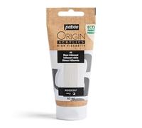 PEBEO - Origin Acrylics 60 ml - Vernice acrilica ecologica - Alta viscosità - Finitura iridescente - Legante 100% riciclato - 96% materie prime europee - Bianco iridescente