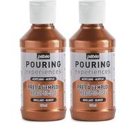 PEBEO Pouring Experiences 524626, Pittura Acrilica Premiscelata, 118ML, Viola Metallizzato (Confezione da 2)