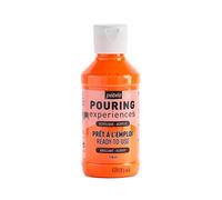 Pebeo Pouring Experiences 524629, Pittura Acrilica Premiscelata, 118 ml, Arancione Fluorescente.