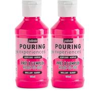 PEBEO Pouring Experiences 524630, Pittura Acrilica Premiscelata, 118 ml, Rosa Fluorescente. (Confezione da 2)