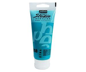 Pébéo set di 3 dipinti studio acrilico tubo verde/blu Iridescent 100 ml