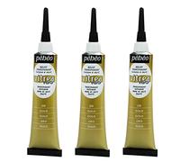 PÉBÉO Set di 3 tubetti da 20 ml di vernice acrilica Vitrea 160, colore oro lucido