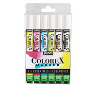 Pebeo - Set di 6 pennarelli ad inchiostro Colorex - Inchiostro Colorex per acquerello Pebeo - Inchiostro Colori Primari Finitura liscia - Multi-Strumento per il disegno di tutti i media - Pennarello