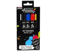 Pebeo Set Di Pennarelli Permanenti A Base Di Olio 4Artist, 5 Colori