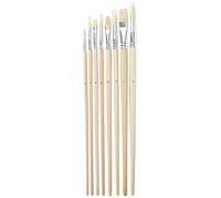 Pebeo, Set di pennelli,8pz, Punta Tonda (Numeri 4,6,10,14) e Piatta(2,6,10,14)