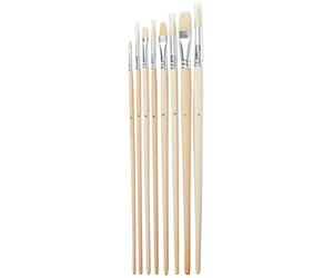PEBEO, Set di pennelli,8pz, Punta Tonda (Numeri 4,6,10,14) e Piatta(2,6,10,14)