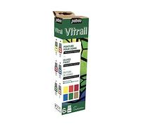 PEBEO Principianti Vitrail-Set di Pittura su Vetro-Trasparente e Brillante-6 Flaconi da 20 ml-Colori Limone + Arancione + Cremosi + Blu Cielo + Chartreuse + Oro, 120 unità