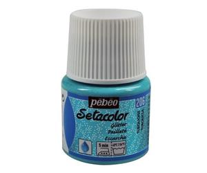 Pebeo Setacolor Colore Per Tessuto 45ml Tinteggiatura 57 Diversi Colori - Glitter Turchese