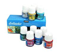 Pebeo Setacolor Glitter Permanente Colore per Tessuto Assortiti Set 10 X 45ml