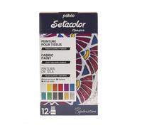 Pebeo Setacolor Shimmer Tessuto Pittura 12 X 20ml Per Luce & Scuro Materiale