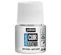 Pébéo - Setacolor Pelle - Vernice acrilica per pelle e similpelle - Personalizzazione di borse, scarpe, sneaker - Resistente a graffi, pieghe e abrasioni - Finitura opaca/satinata - Bianco puro -45 ml