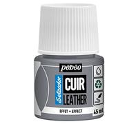Pébéo - Setacolor Pelle - Vernice acrilica per pelle e similpelle - Personalizzazione di borse, scarpe, sneaker - Resistente a graffi, pieghe e abrasioni - Effetto metallo - Metallo argento - 45 ml
