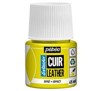 Pébéo - Setacolor Pelle - Vernice acrilica per pelle e similpelle - Personalizzazione di borse, scarpe, sneaker - Resistente a graffi, pieghe e abrasioni - Effetto fluorescente - Giallo fluo - 45 ml