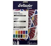 Pebeo Setacolor Shimmer Tessuto Pittura 12 X 20ml Per Luce & Scuro Materiale
