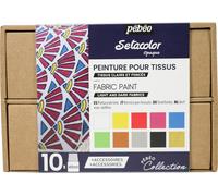 Pebeo Setacolor Opaco Collezione Set 10x 45ml Colori Per Tessuto Tessuti 758481