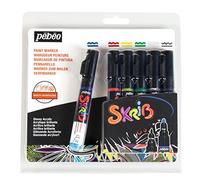 Pébéo Set pennarelli acrilici Skrib Paint-Set – 6 pennarelli a vernice, multicolore