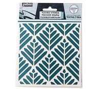 PEBEO - Stencil Fogliame 7A per tessuti - Aderisce sulla maggior parte di tessuti - Applicazione senza sbavature - Ideale su superfici curve - Stencil tessile formato 15x15 cm