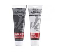 Pebeo Studio Acrylic Gesso 2 X 250Ml Nero E Bianco Bundle